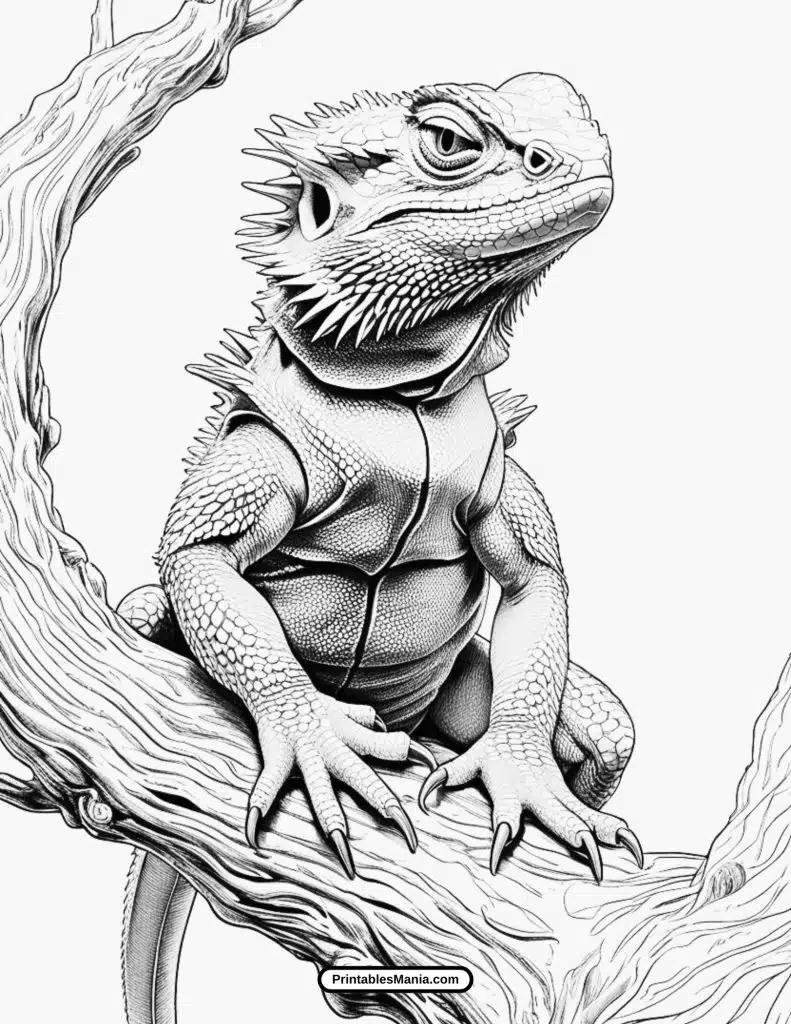 small lizard on a log illustration