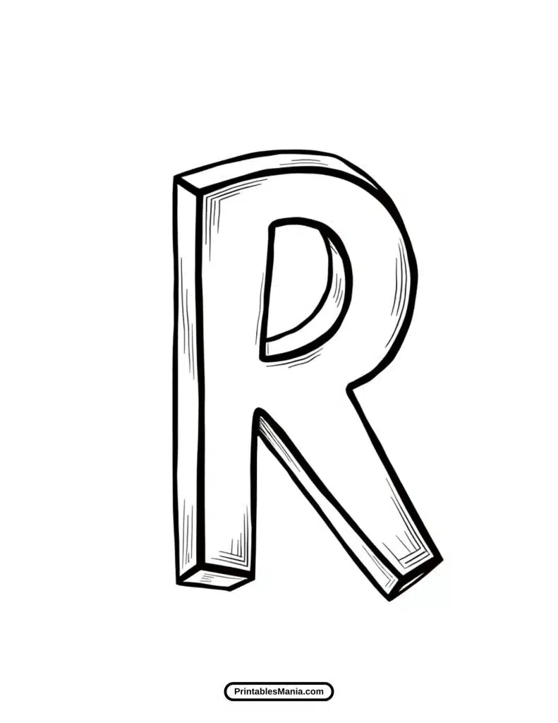 letter R worksheet with picture