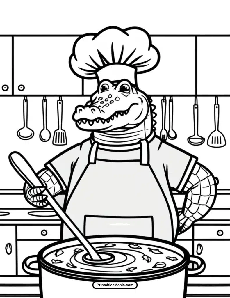 simple crocodile coloring page for toddlers