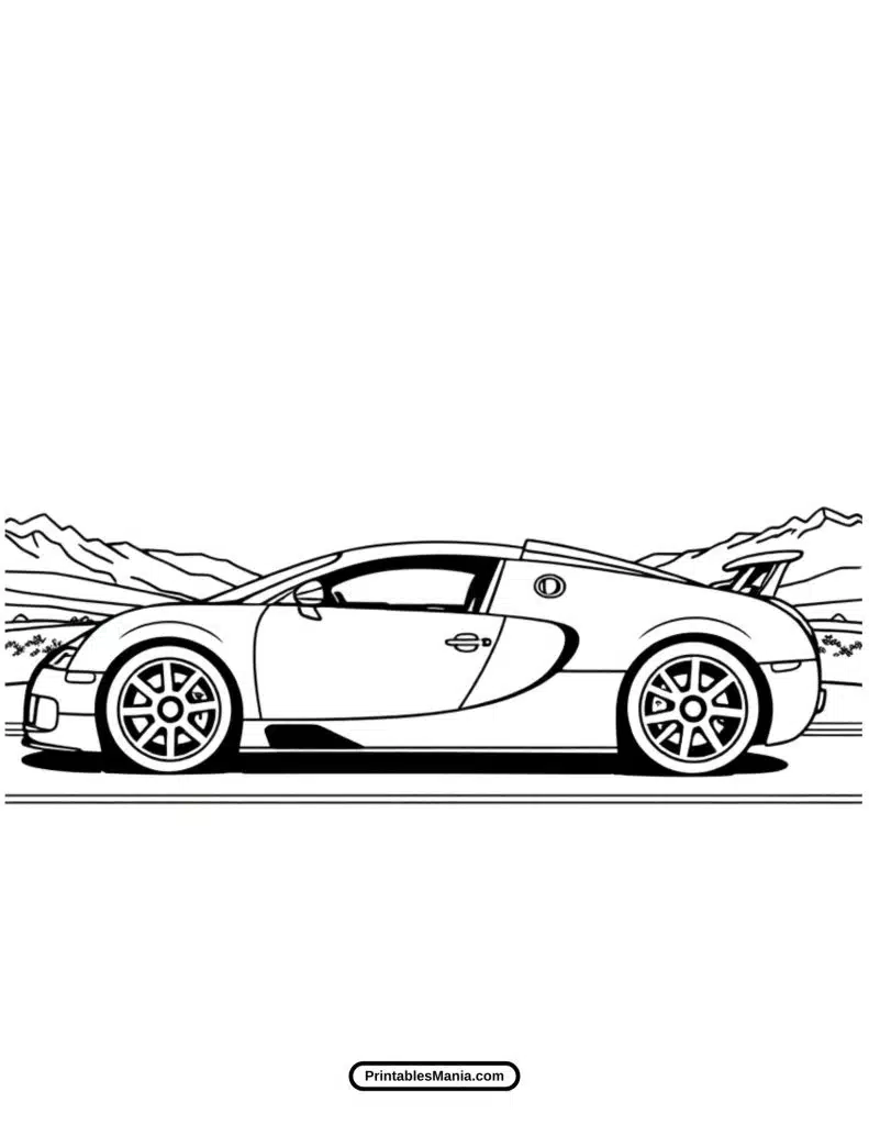 bugatti luxury car coloring pages – fun activity for car fans