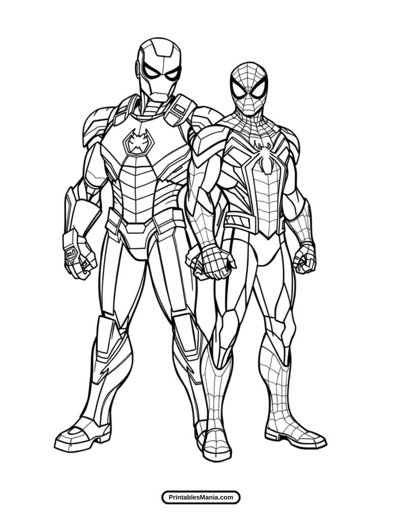 fun spiderman  face-off coloring sheet