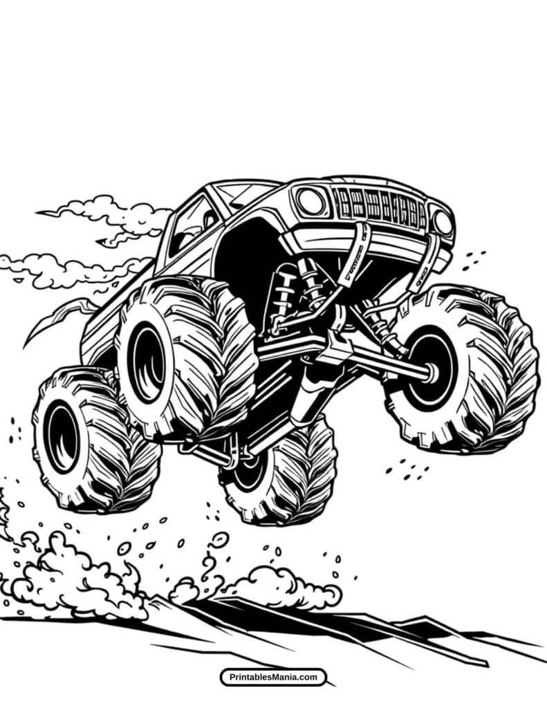 cartoon monster truck coloring picture