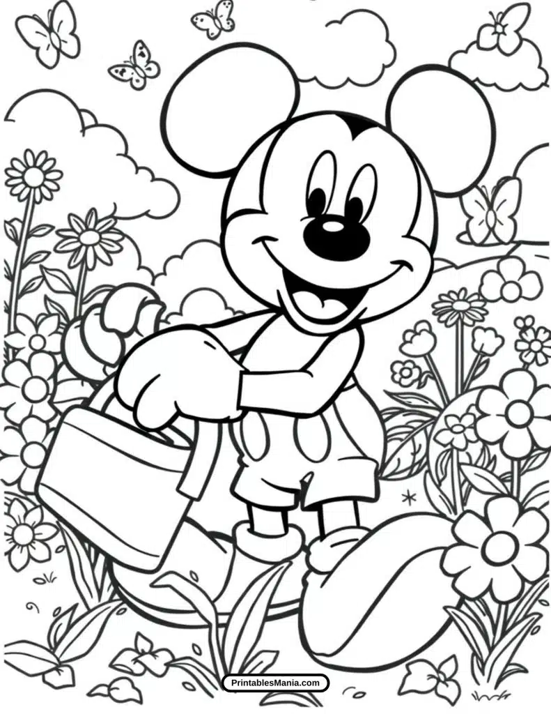 oloring page of mickey mouse smiling