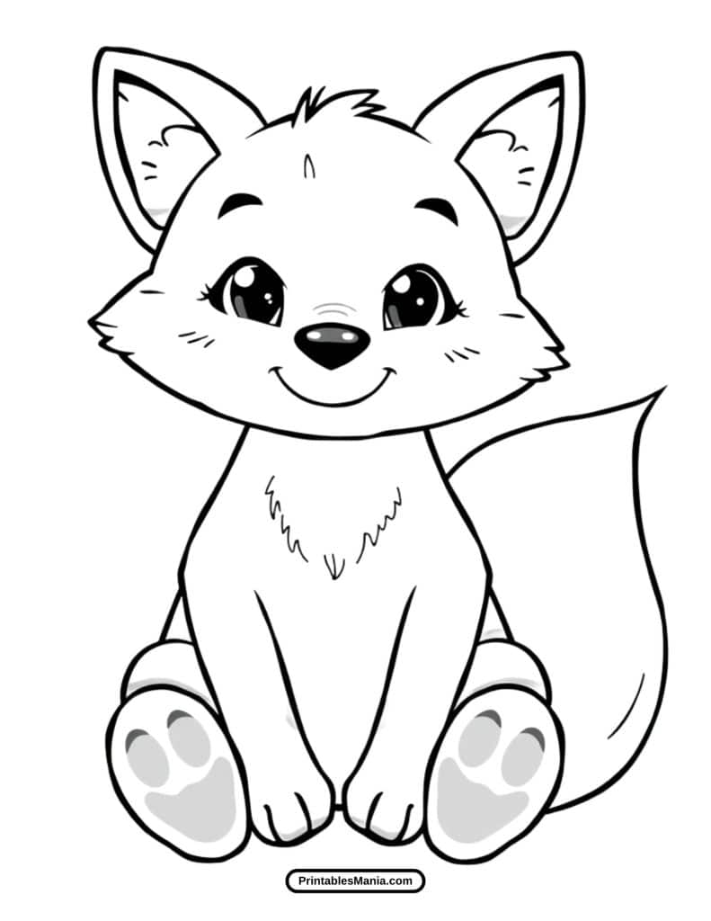 cartoon fox coloring page