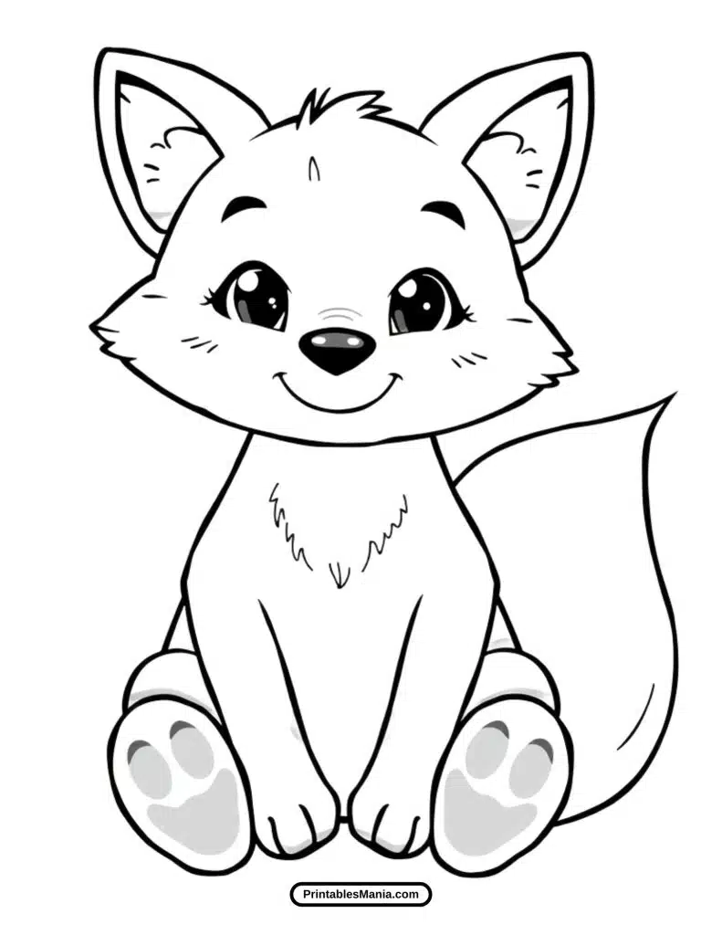 cartoon fox coloring page