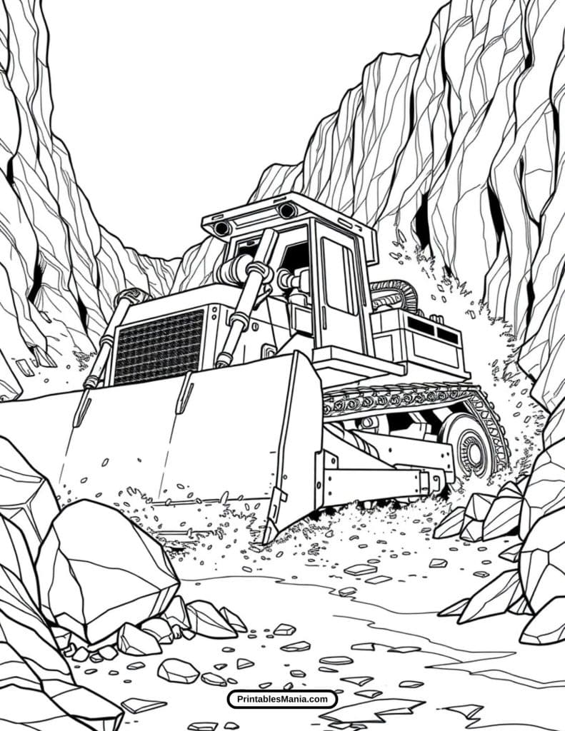 excavator and bulldozer coloring sheet for construction lovers