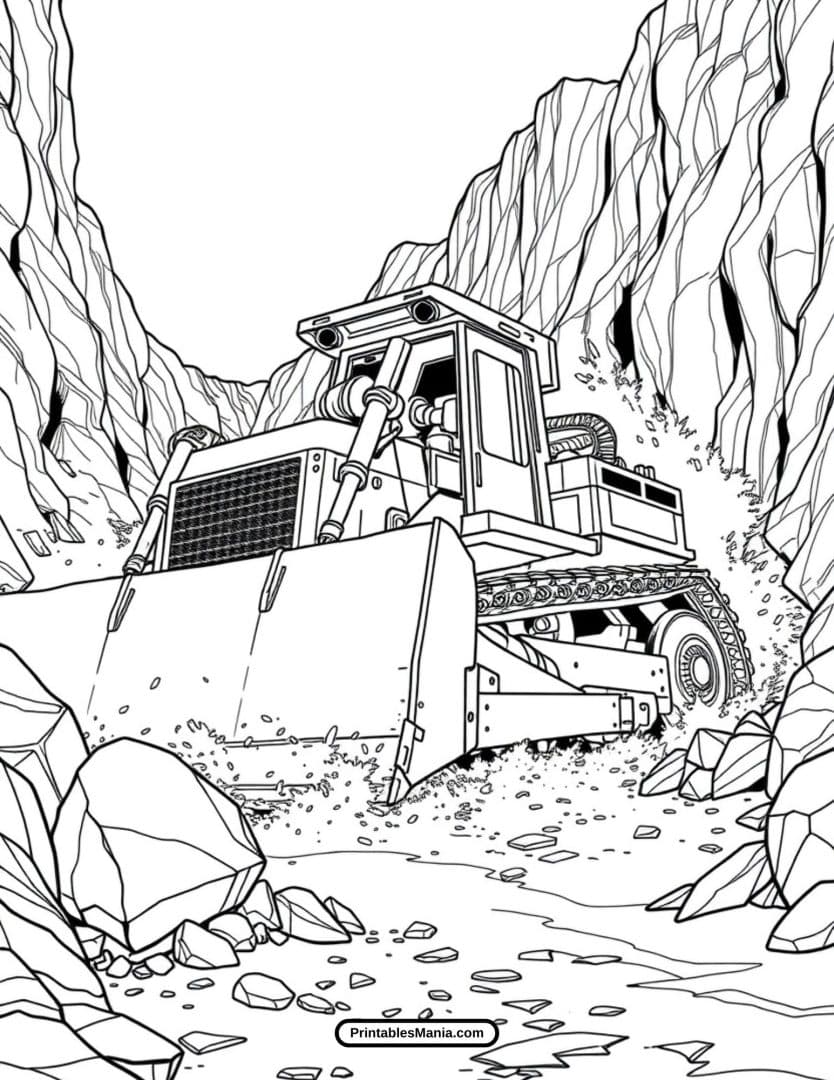 Bulldozer Coloring Pages - Printables Mania
