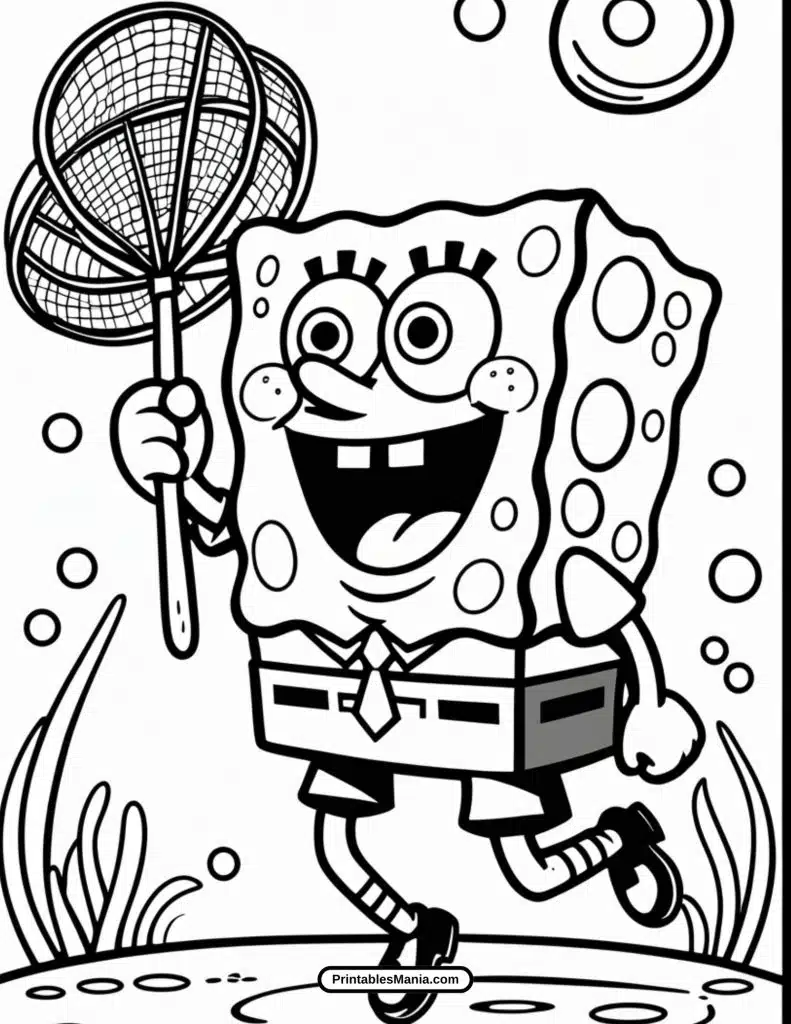 cute spongebob coloring page printable