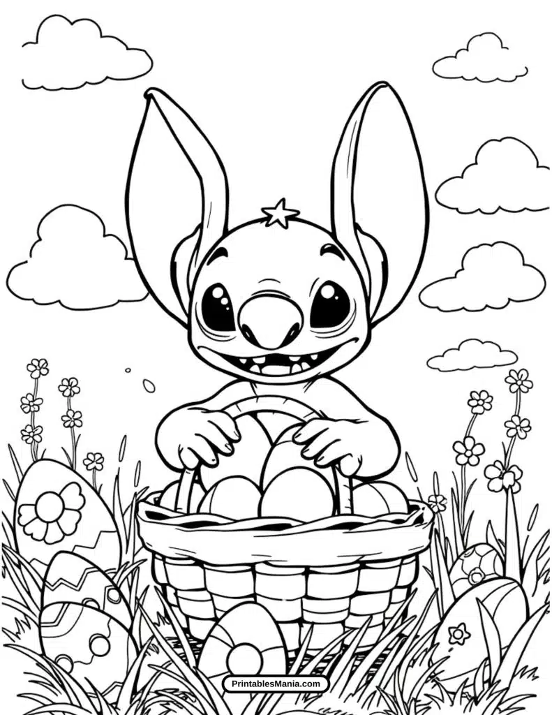 cute stitch coloring sheet