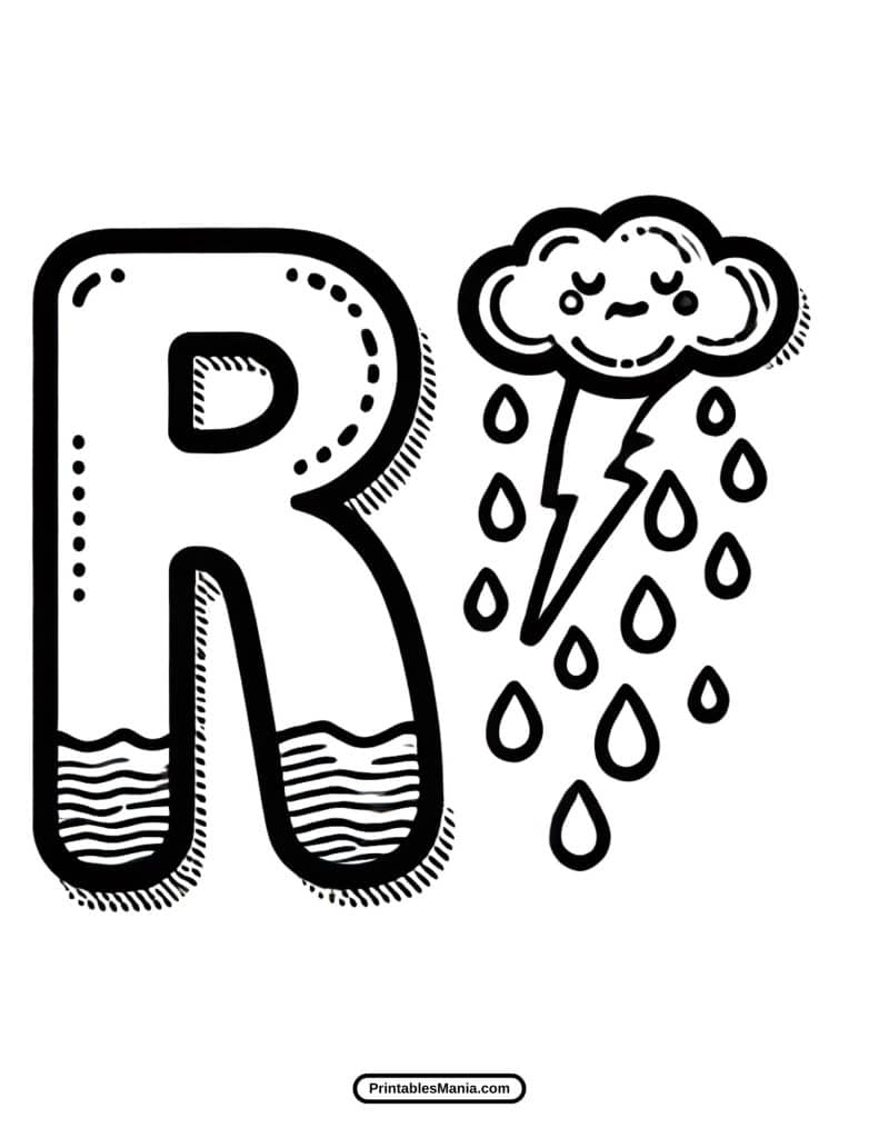 alphabet letter R coloring sheet