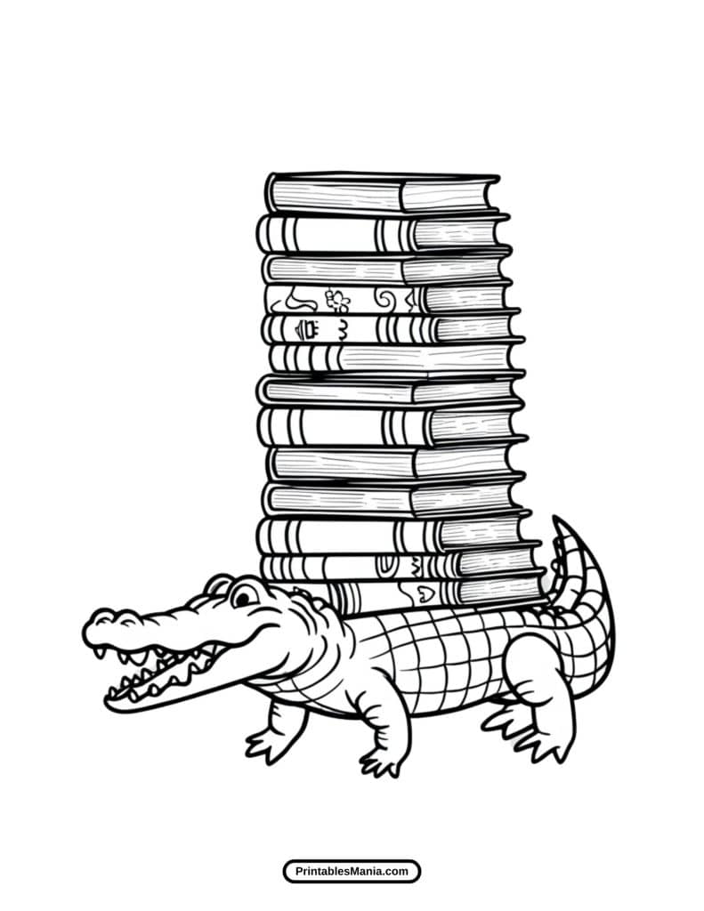 free crocodile coloring pages with creative designs