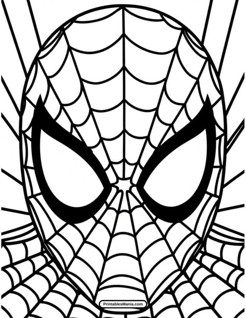 easy spiderman symbol coloring outline