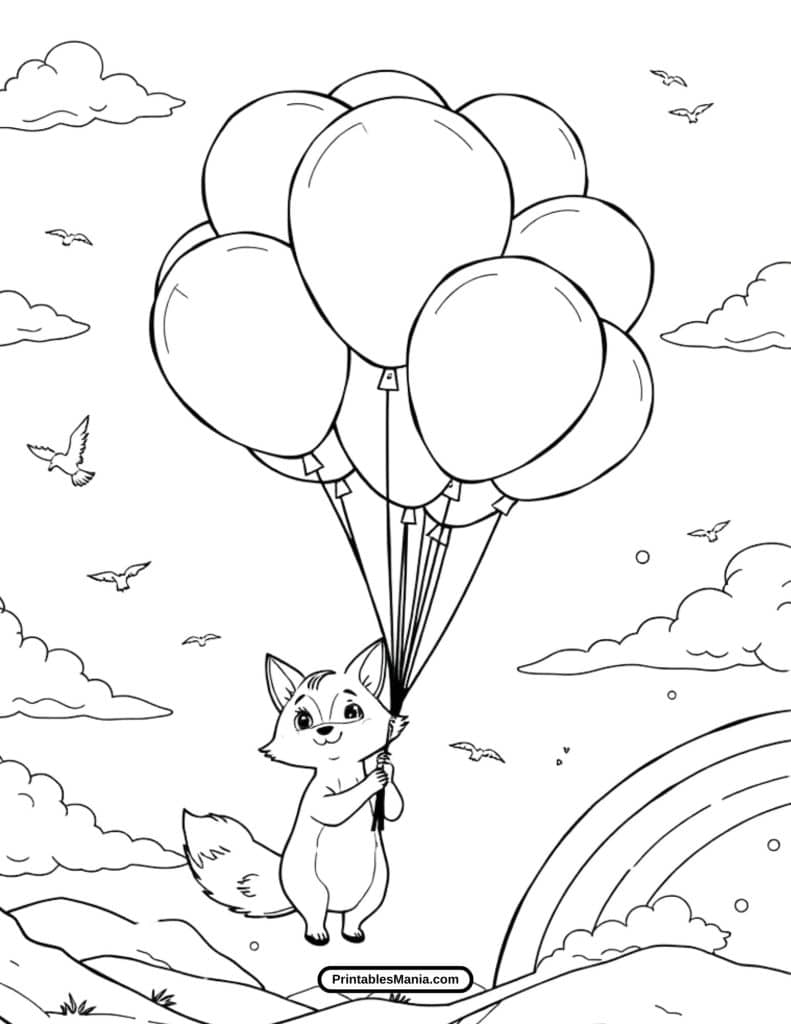 fox outline drawing to color for a simple activity