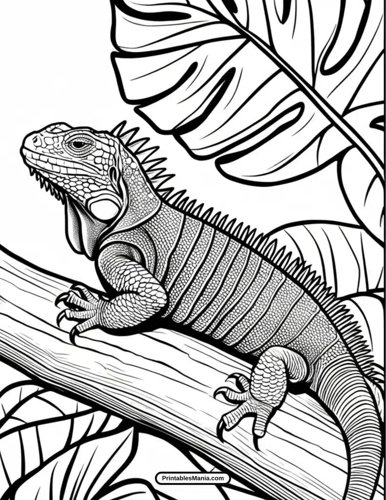 cute lizard character for kids to color