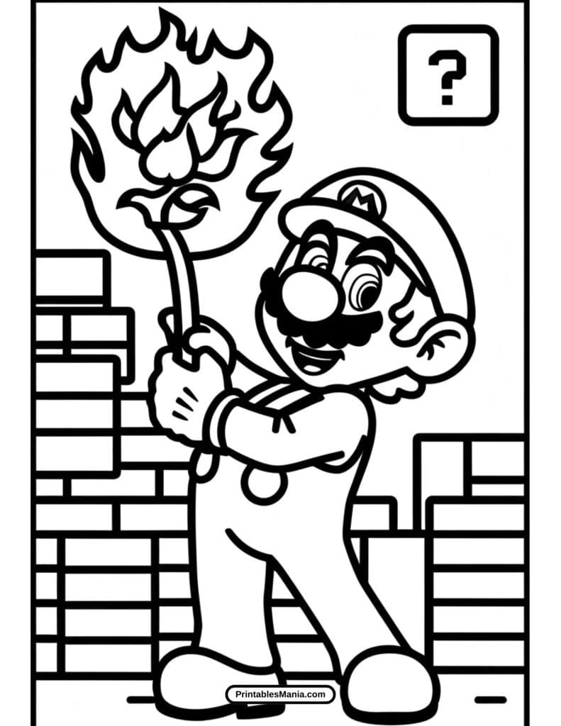 mario coloring sheet for creative fun