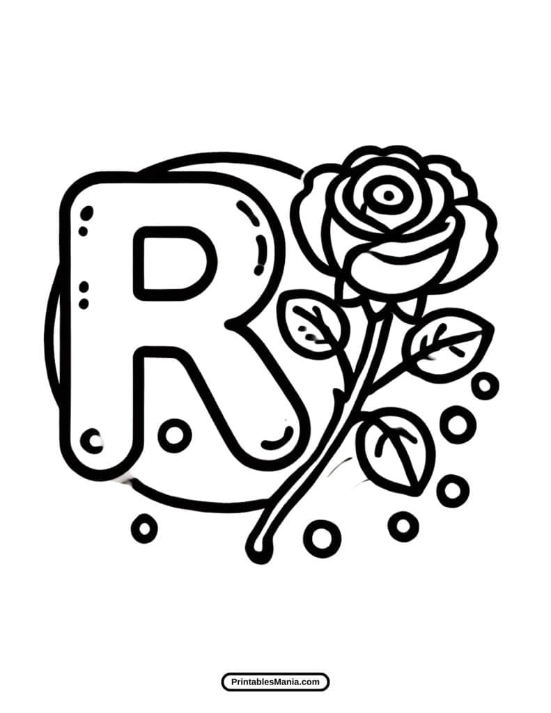 preschool letter R coloring page