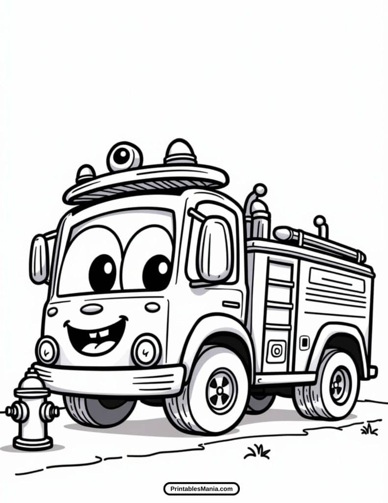 fun fire engine coloring activity