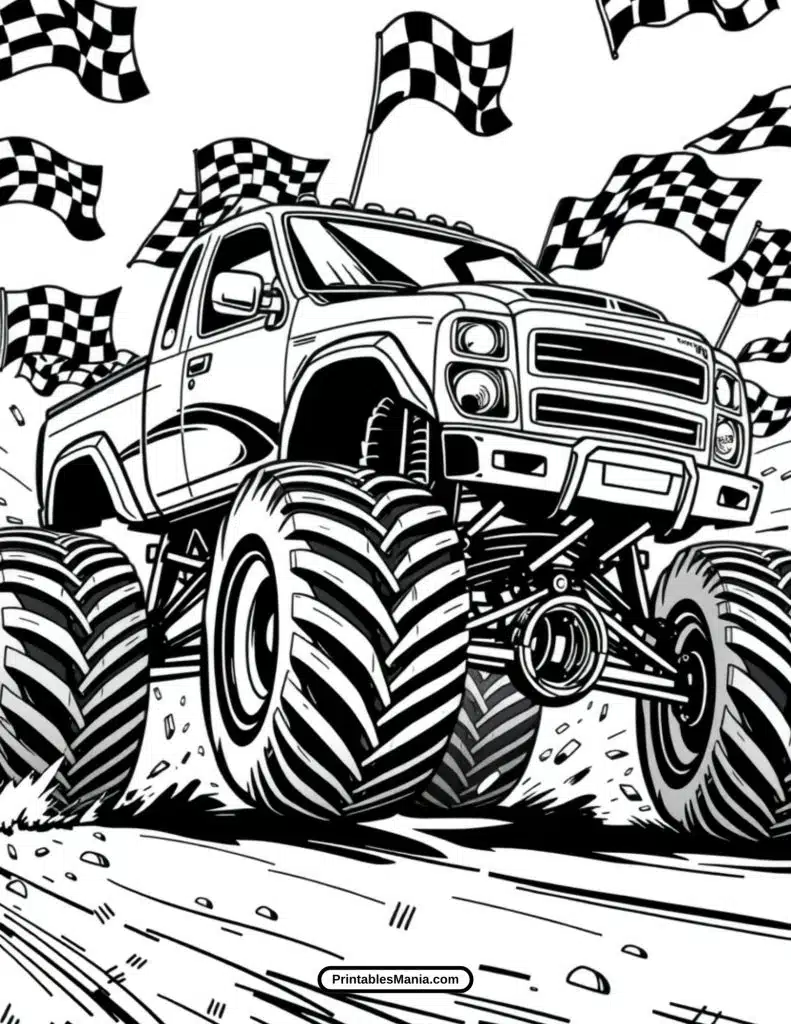 cool monster truck coloring illustration