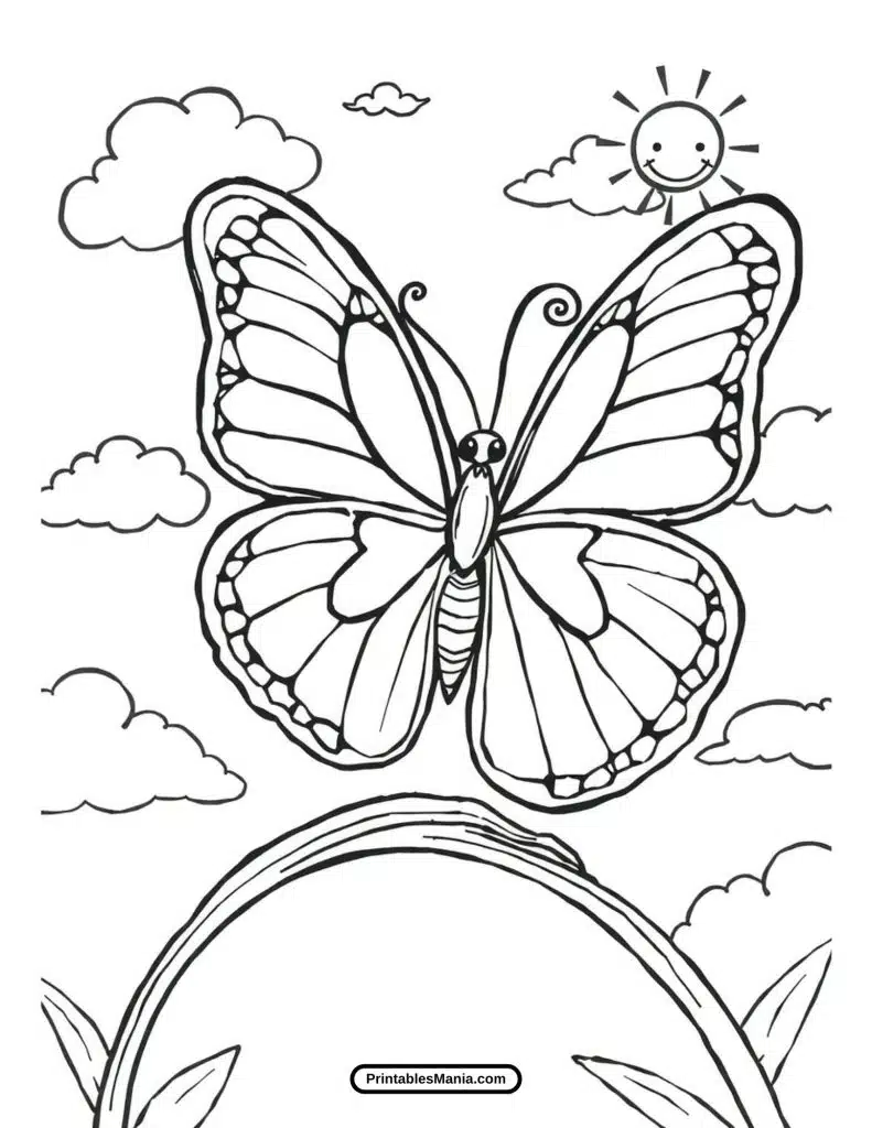 easy butterfly printable for younger kids