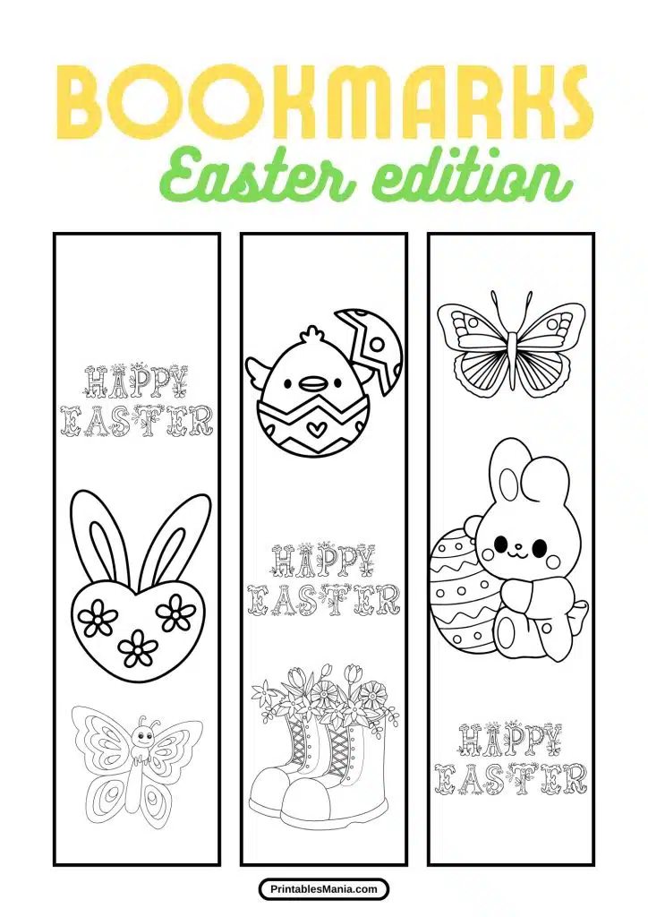 color-your-own easter bookmarks for a fun holiday activity