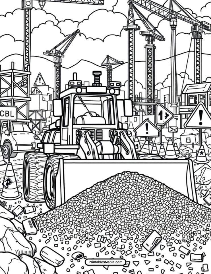 Bulldozer Coloring Pages - Printables Mania