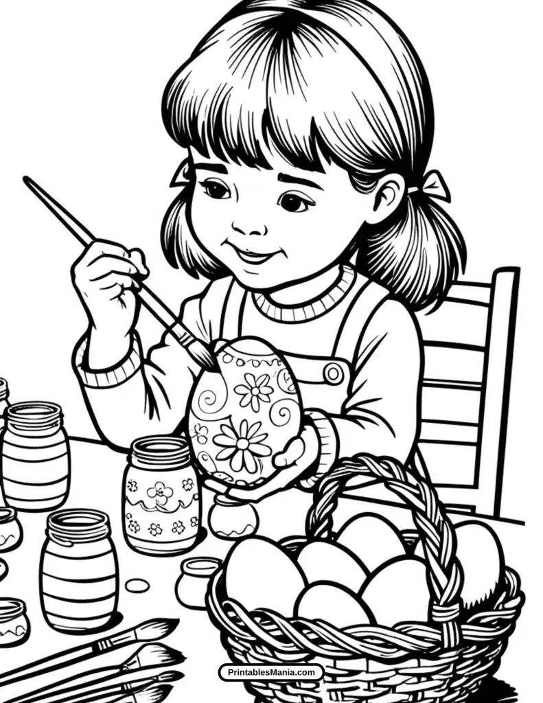 kids-friendly easter bunny coloring page