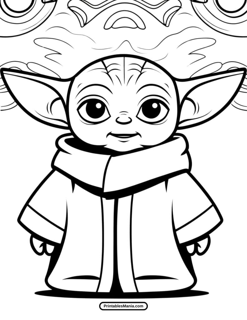 easy-to-color baby yoda page