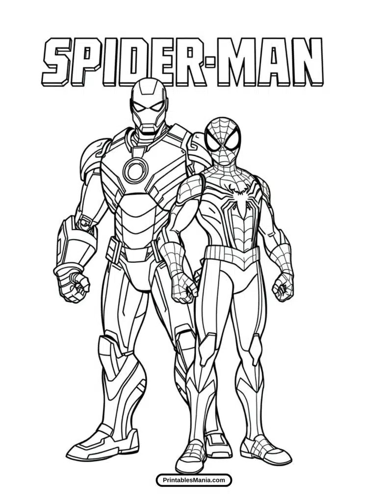 cool spiderman comic strip coloring sheet