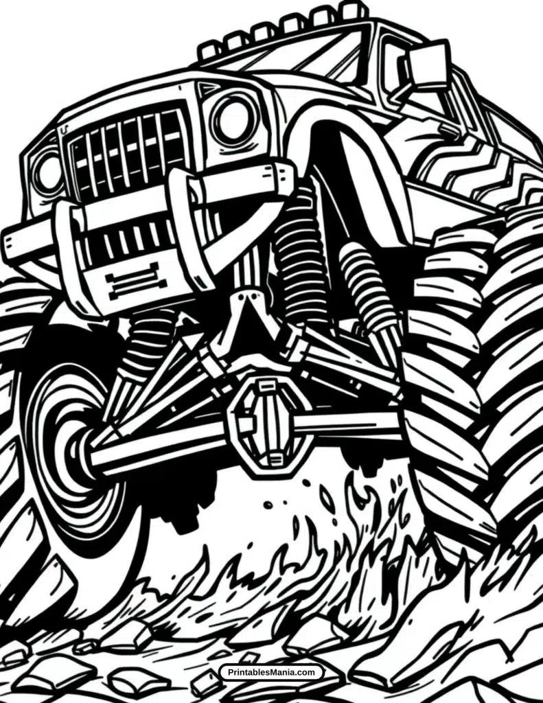 large monster truck coloring design