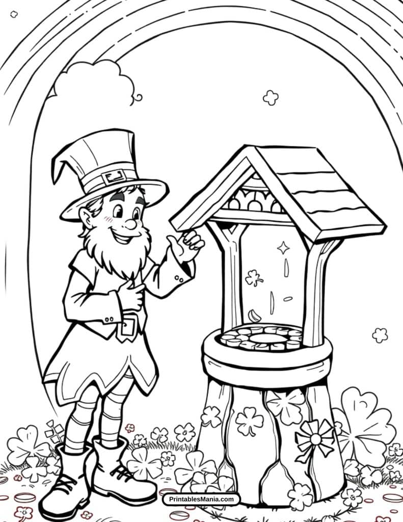 easy leprechaun drawing to color for a quick creative activity