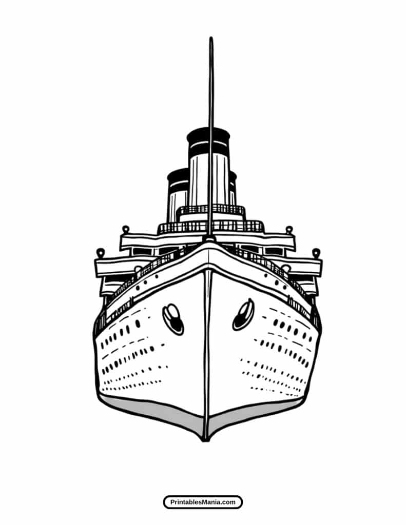 historic titanic scene coloring page