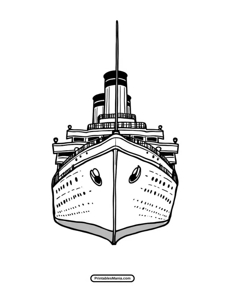 historic titanic scene coloring page