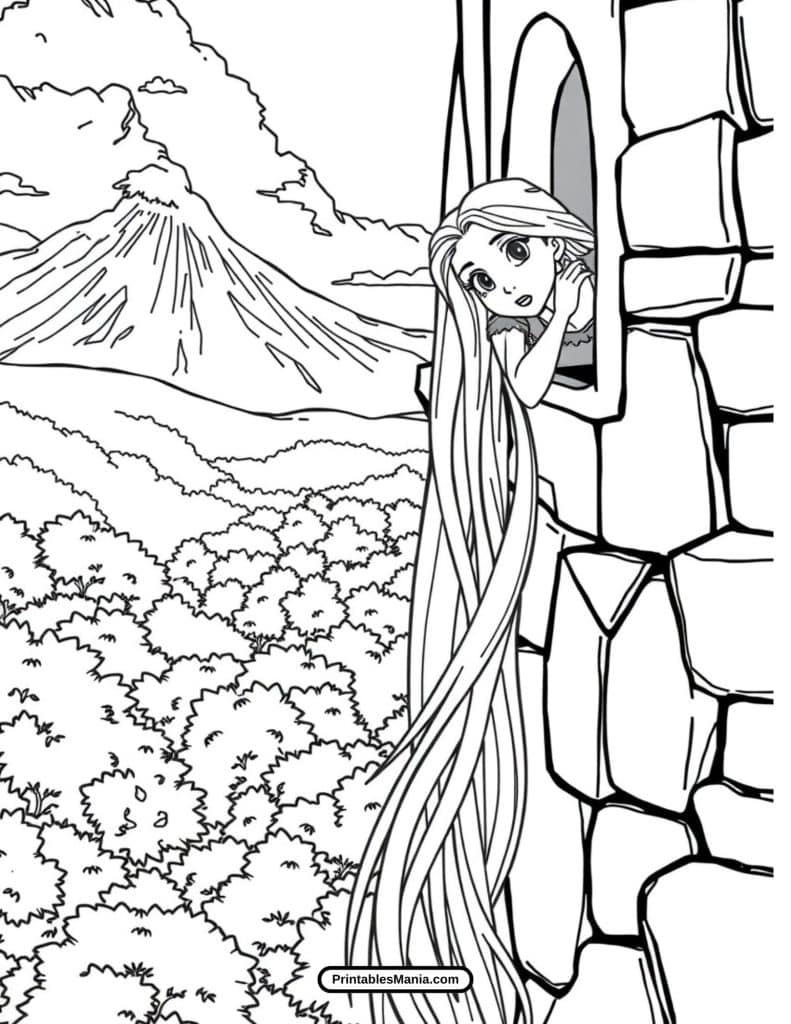 rapunzel princess printable coloring page