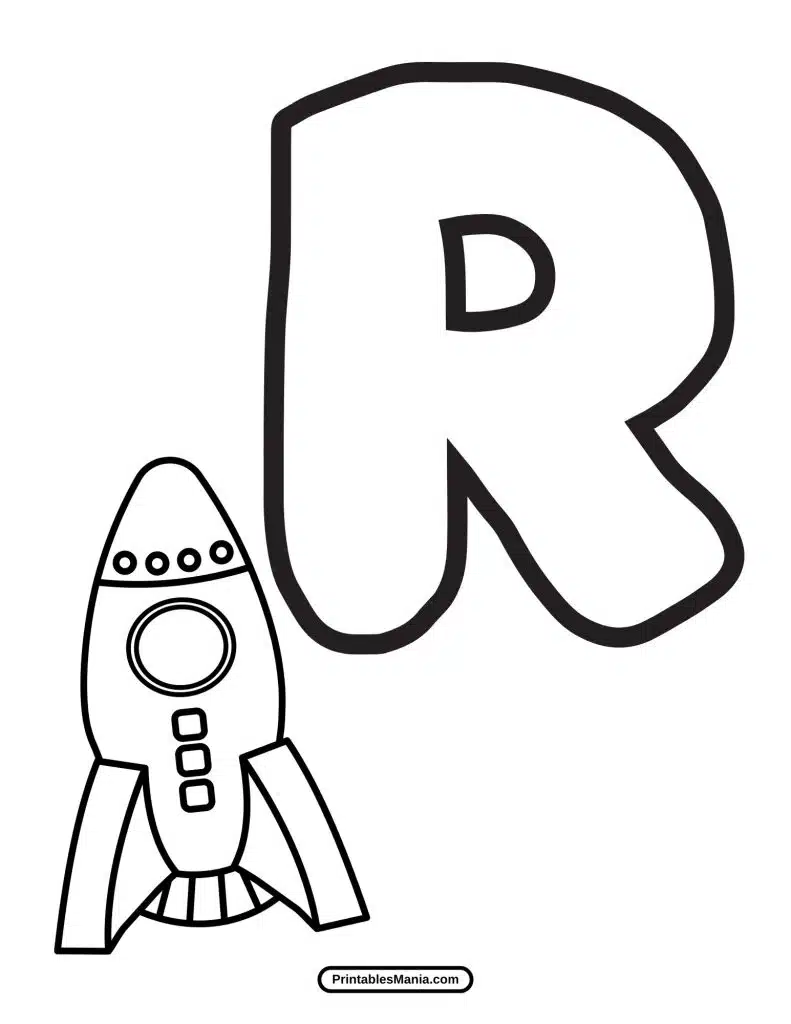 simple alphabet letter R page