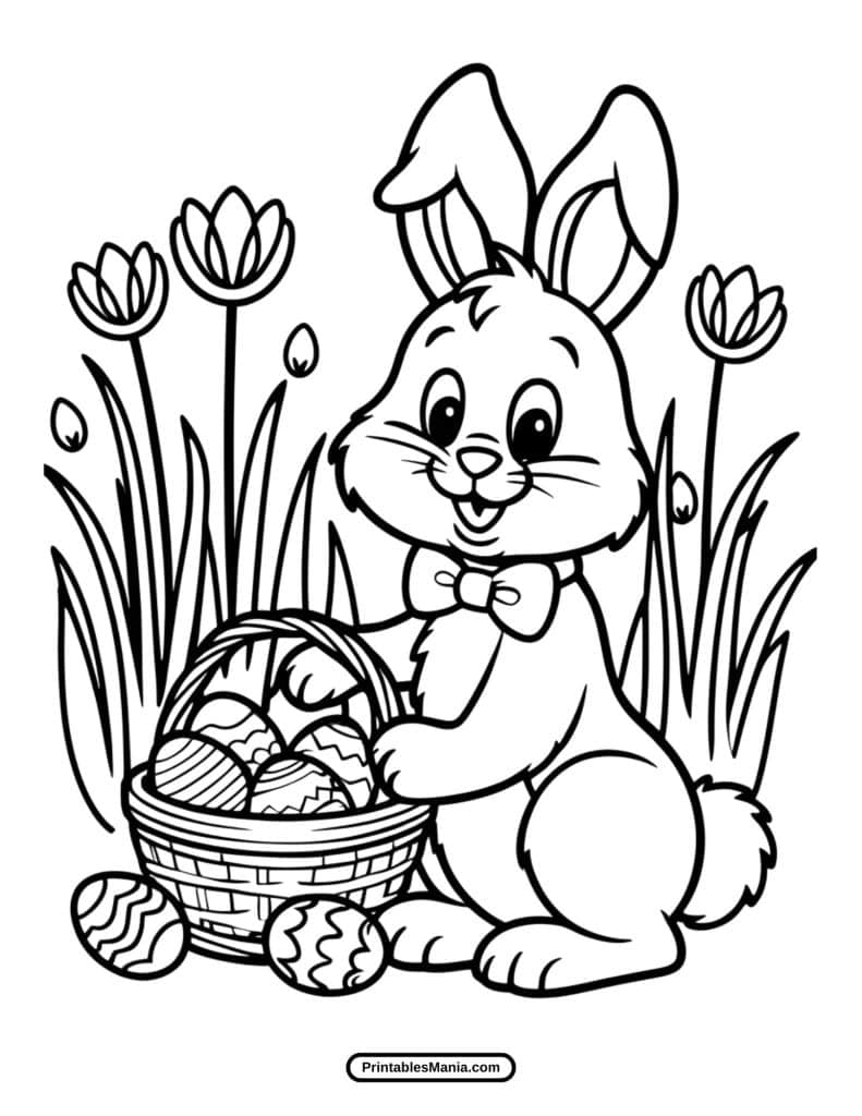 bunny ears easter coloring printable