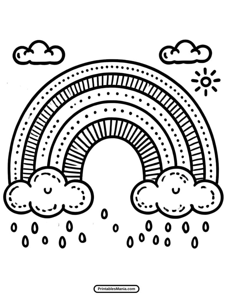 learn colors with rainbow coloring page