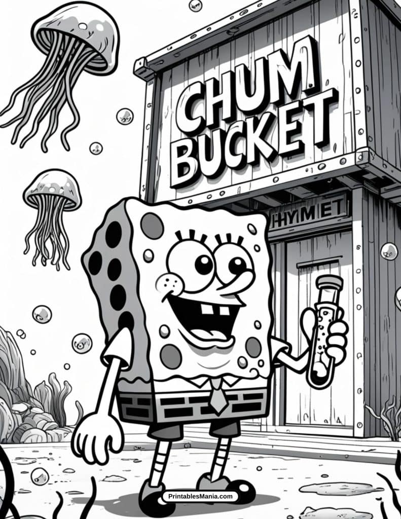 spongebob with sparkling eyes of joy