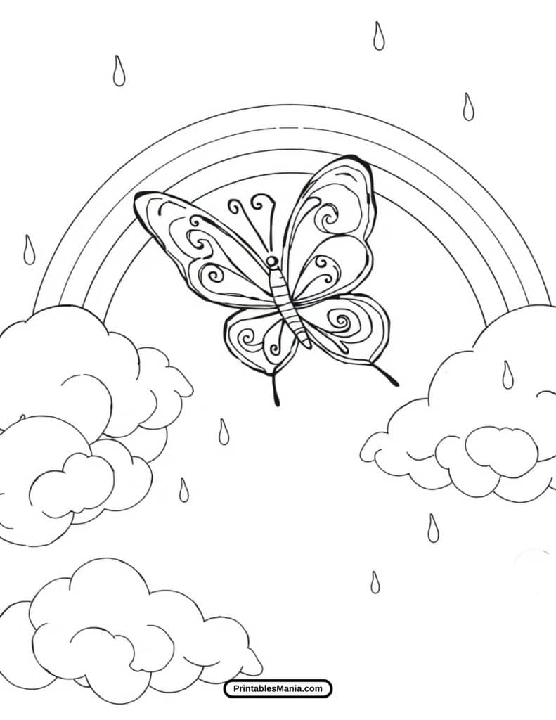 nature-inspired butterfly coloring page