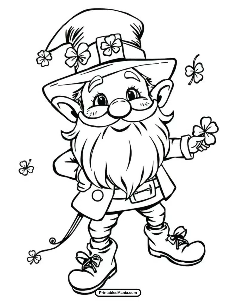 cute baby leprechaun coloring page for younger kids