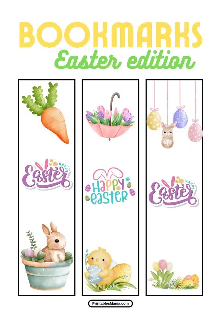 printable easter bunny bookmarks for festive reading fun