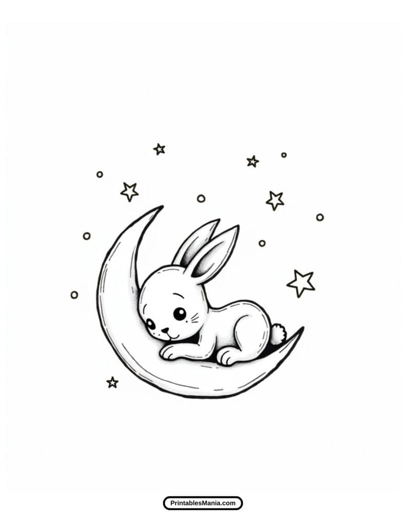 sleeping bunny coloring page