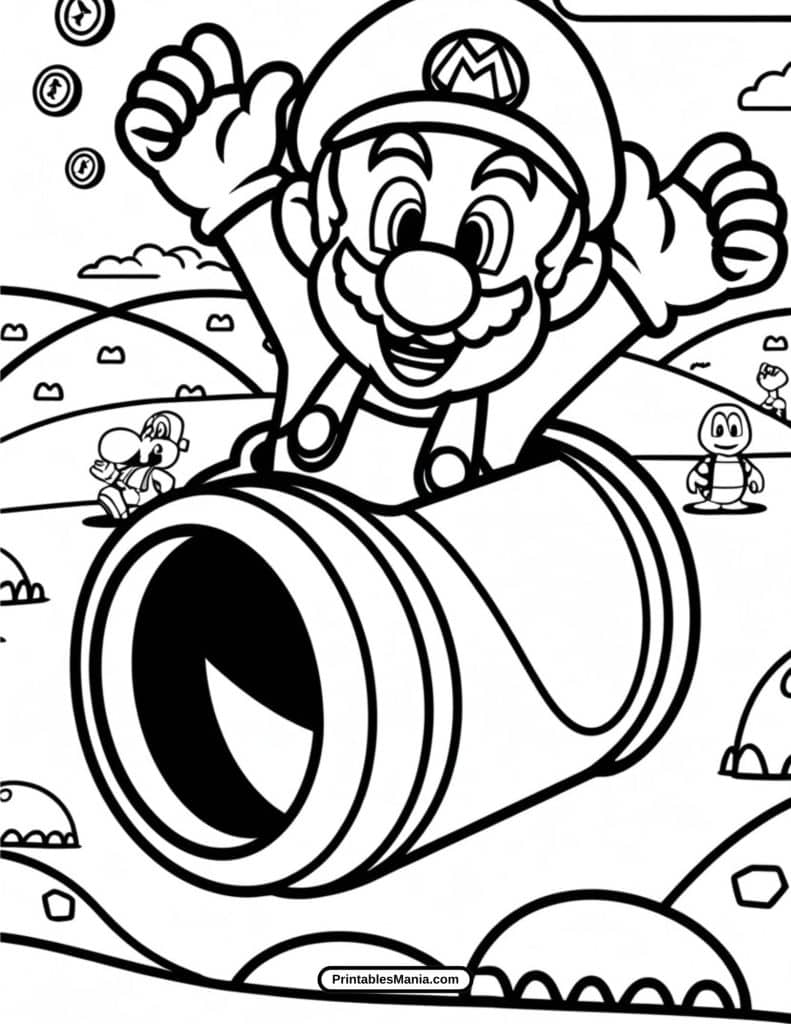 fun mario coloring sheet for children