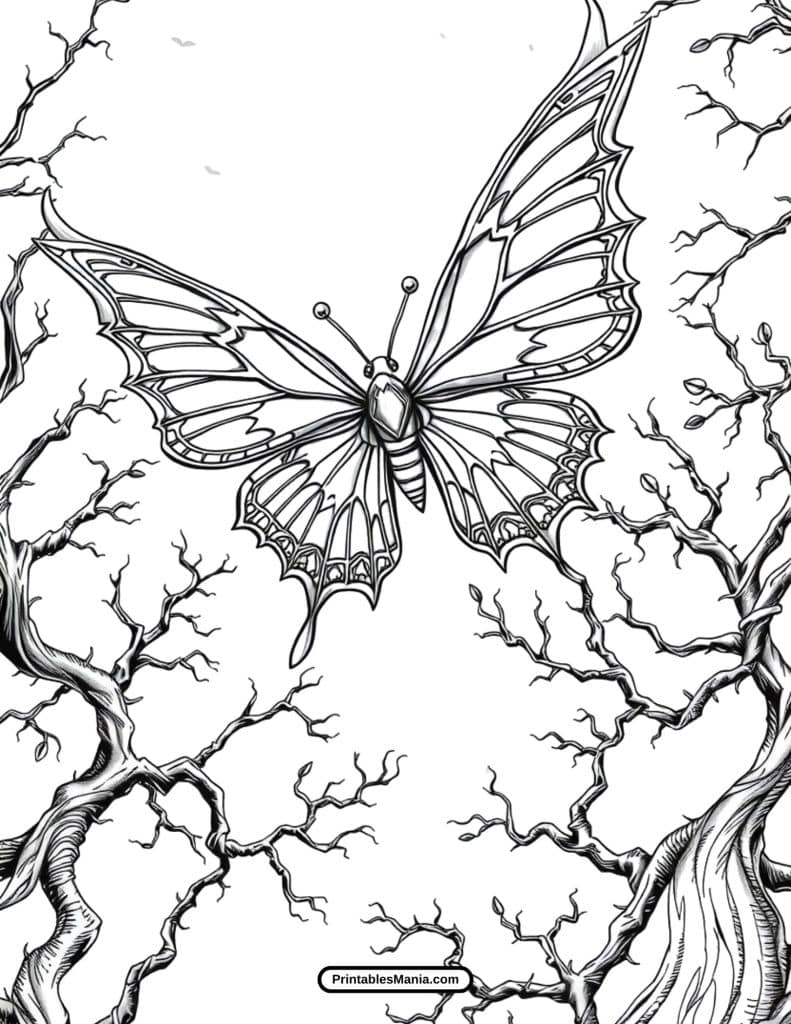 butterfly wings detailed design for coloring