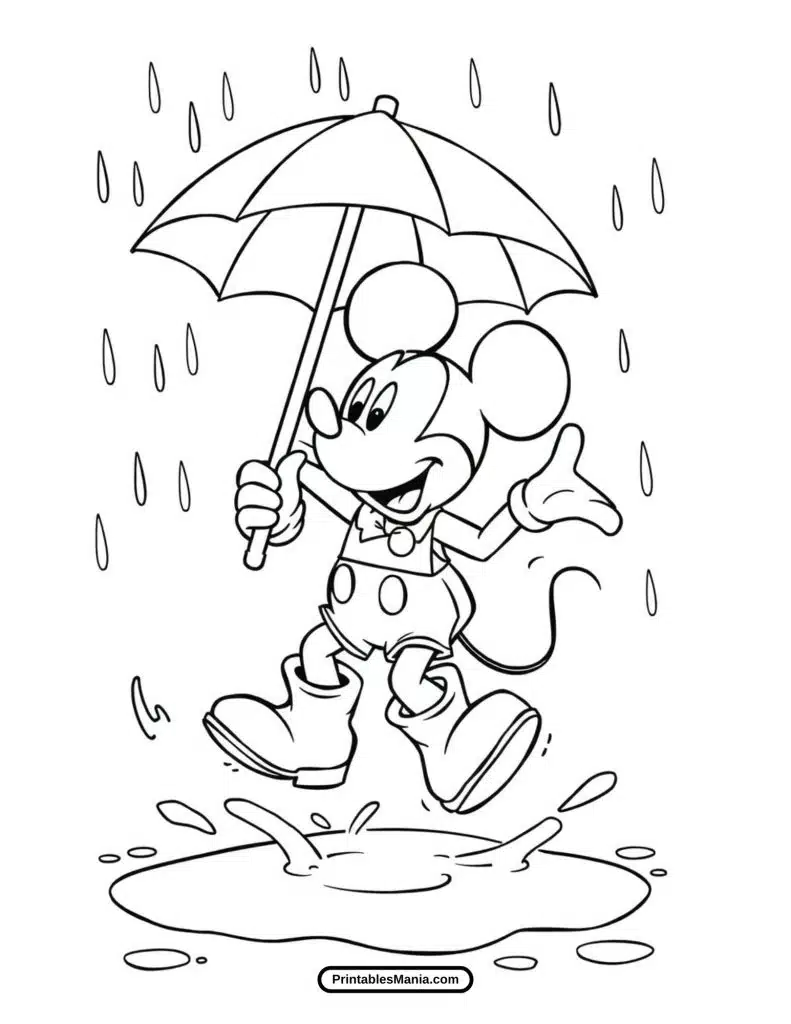 classic mickey mouse outline to color