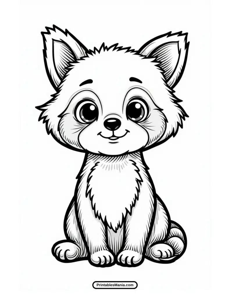 happy red panda coloring sheet free download