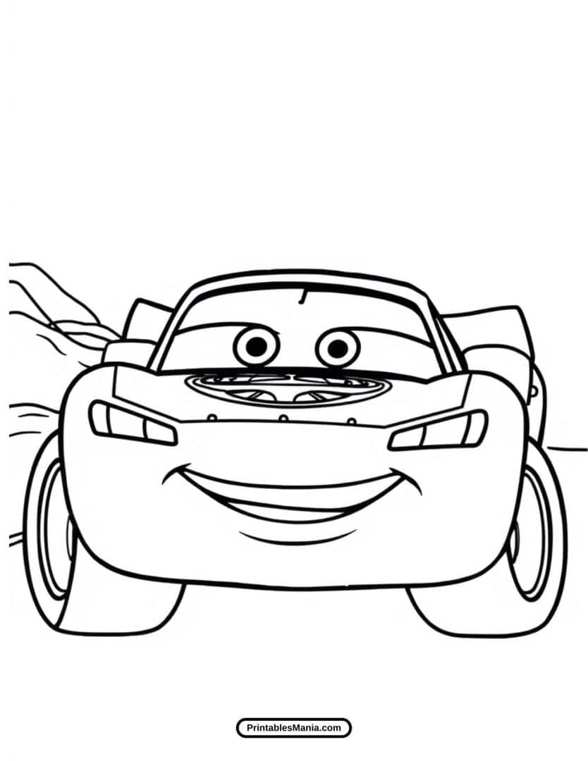 Lightning Mcqueen Coloring Page - Printables Mania