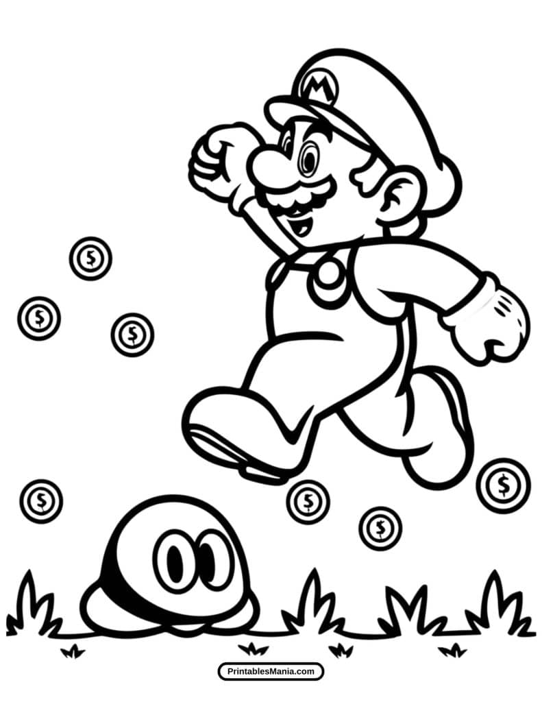 mario game character coloring sheet