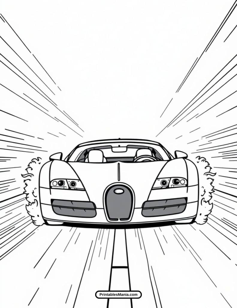 bugatti concept car coloring page for car enthusiasts