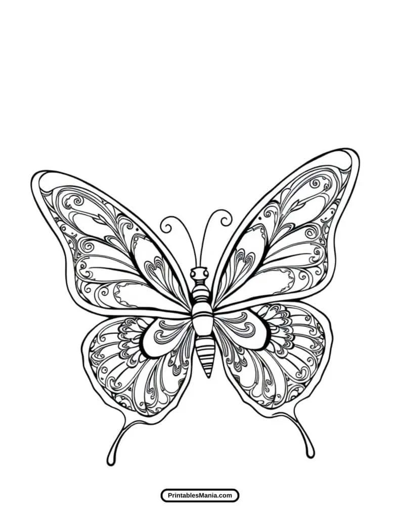 beautiful butterfly sketch to color