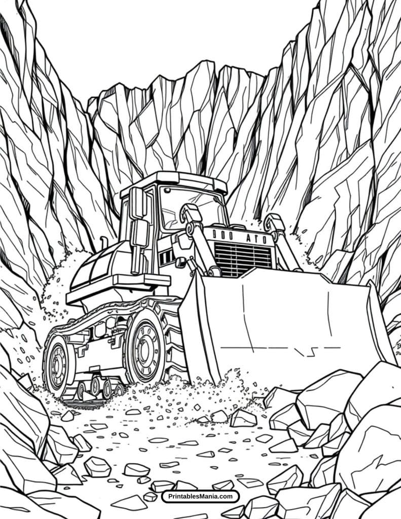 printable bulldozer coloring page for a fun construction theme